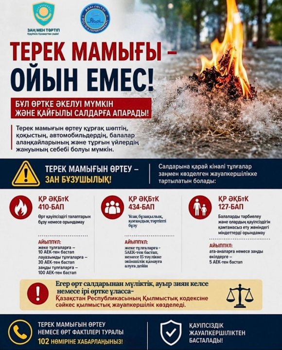 Терек мамығы – ойыншық емес! Қауіпсіздік ережелерін сақтайық.
